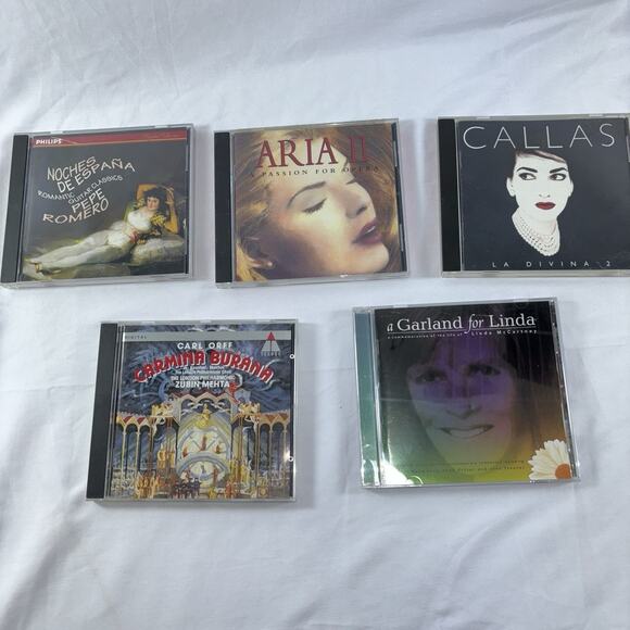 5 Opera Vocal CDs – Maria Callas, Carmina Burana, Aria II, A Garland for Linda, - Picture 1 of 10